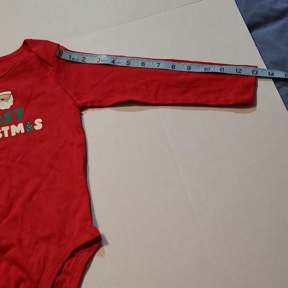 Carters Red My First Christmas Kids One Piece 24 Months NWT 100 Cotton - Picture 9 of 9